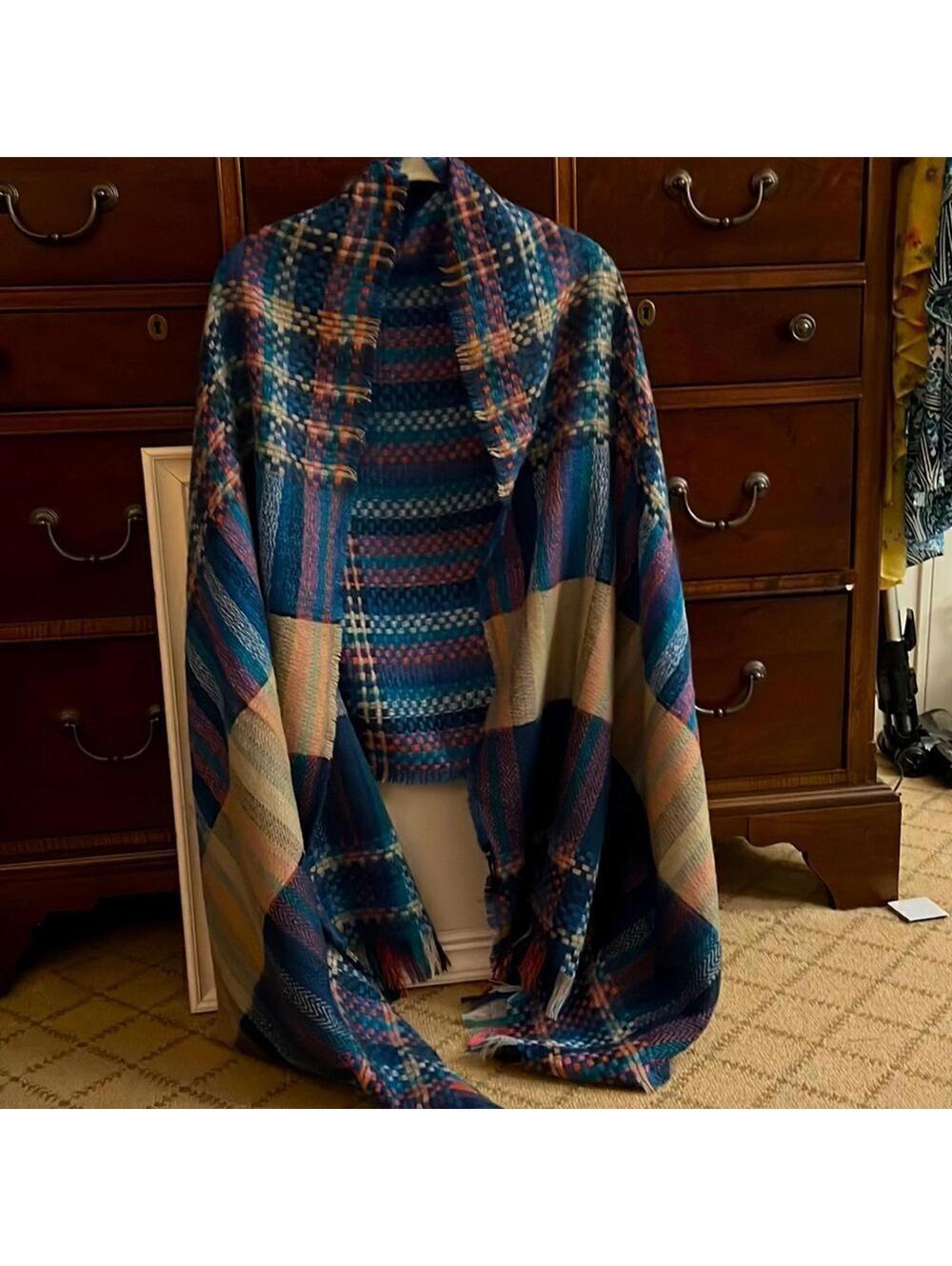 Chloe & Lex jewel toned mixed pattern woven large wrap blanlet  carf NWOT